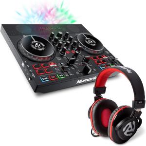 imageDJ Controller Bundle  DJ Set with Built in Speakers Party Lights DJ Mixer Audio Interface and DJ Headphones  Numark Party Mix Live and HF175DJ Controller  DJ Headphones