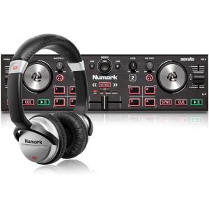 imageNumark DJ2GO2 Touch Bundle  Compact 2 Deck USB DJ Controller for Serato DJ with a MixerCrossfader Audio Interface and DJ HeadphonesDJ controller w onear headphones