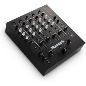 imageNumark M6 USB  4Channel DJ Mixer with BuiltIn Audio Interface 3Band EQ Microphone Input and Replaceable Crossfader with Slope ControlSilverBlack4channel  USB