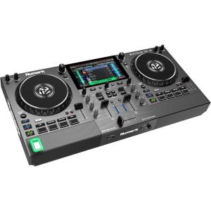 imageNumark Mixstream Pro Go Portable DJ Controller with Battery Mixer with Stem Separation Speakers WiFi Streaming Touchscreen works with Serato DJ